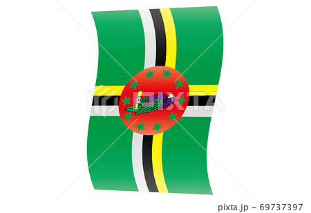 新世界の国旗2：3Verグラデーション縦波形　ドミニカ国