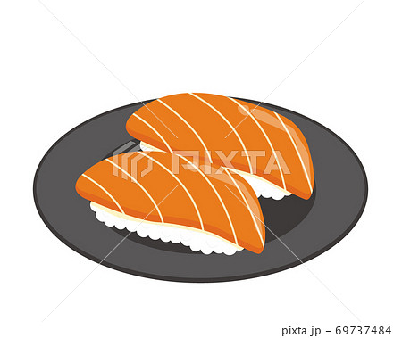 サーモン握り寿司のベクターイラスト 鮭握りのイラスト素材
