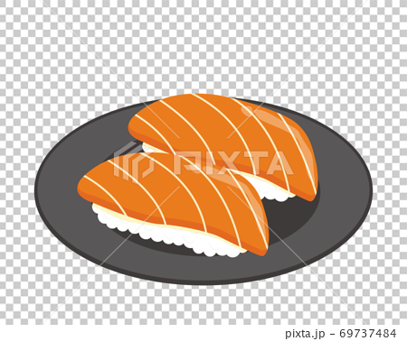 サーモン握り寿司のベクターイラスト 鮭握りのイラスト素材