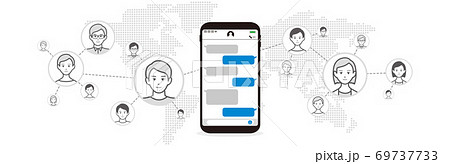 Chat app vector illustration smartphone 69737733