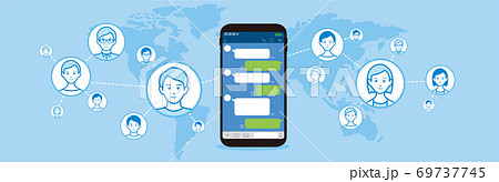 Chat app vector illustration smartphone Chat app vector illustration smartphone 69737745