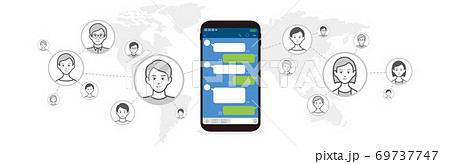 Chat app vector illustration smartphone Chat app vector illustration smartphone 69737747