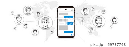Chat app vector illustration smartphone Chat app vector illustration smartphone 69737748