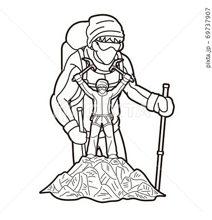 Group of people Hiker climbing mountain hiking cartoon graphic vector Group of people Hiker climbing mountain hiking cartoon graphic vector 69737907