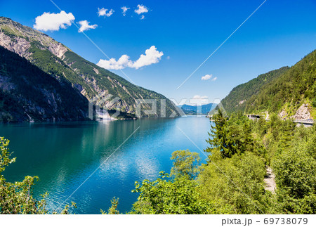 Beautiful view on Achensee, Achen Lake. Pertisau, Alps in Tyrol, Tirol, Austria Beautiful view on Achensee, Achen Lake. Pertisau, Alps in Tyrol, Tirol, Austria 69738079
