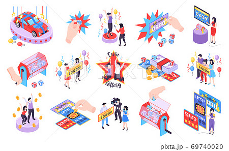 Fortune Lottery Isometric Icons 69740020