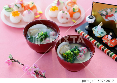 ひなまつり　うしお汁　菜の花 69740817