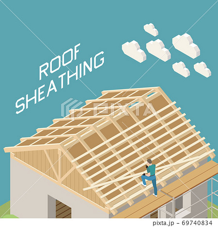 Roofer Isometric Composition  69740834