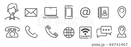 Set of contact icons vector Set of contact icons vector 69741407