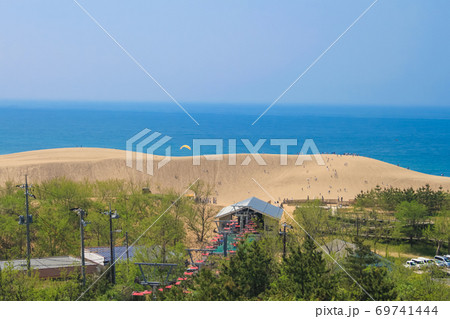 鳥取砂丘と観光リフトの写真素材