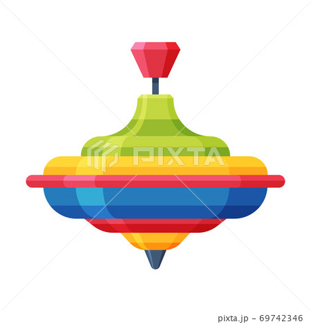 Whirligig Baby Toy, Cute Colorful Plastic Plaything for Toddler Kids Flat Vector Illustration 69742346