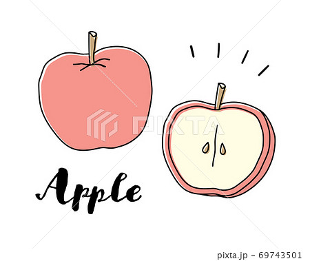 ⚫︎手描きイラスト 　リンゴ大好き