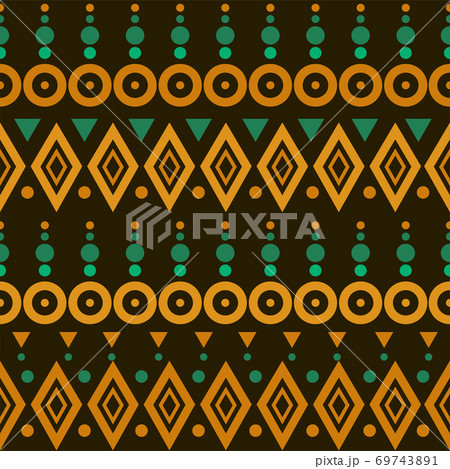 Seamless colorful aztec pattern in brown, green and orange colors Seamless colorful aztec pattern in brown, green and orange colors 69743891