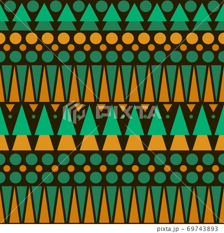 Seamless colorful aztec pattern in brown, green and orange colors 69743893