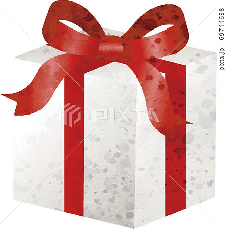 クリスマス プレゼントボックス 水彩のイラスト素材