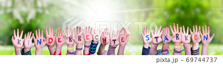 Kids Hands, Kinderrechte Staerken Means Strengthen Children Rights, Grass Meadow 69744737