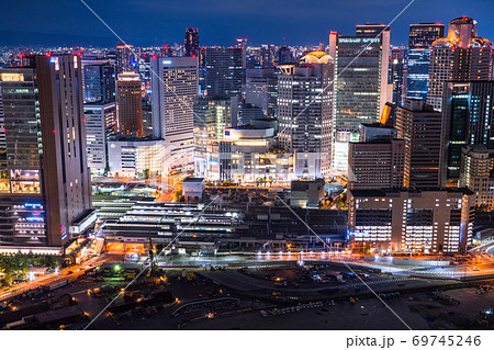 《大阪府》大阪中心街・都市夜景 69745246