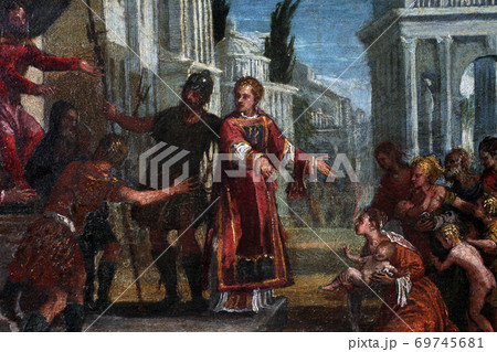 St. Lawrence leads the poor prefect of Valerian St. Lawrence leads the poor prefect of Valerian 69745681