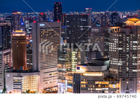 《大阪府》大阪中心街・都市夜景 69745740