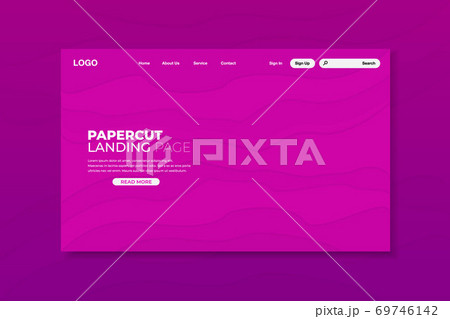 Colorful papercut landing page, interface design, vector, illustration, eps file Colorful papercut landing page, interface design, vector, illustration, eps file 69746142