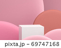 Minimal scene with podium and abstract pink background, Geometric shapes. 3D rendering. 69747168