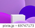 Minimal stage with podium and abstract purple background, Geometric shapes. 3D rendering. 69747173