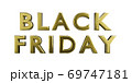 Black friday sale golden lettering on white background isolate, 3d render 69747181