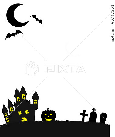 ハロウィンをイメージしたシルエットイラストのイラスト素材 ハロウィンをイメージしたシルエットイラストのイラスト素材