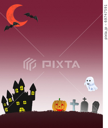 ハロウィンをイメージした背景イラスト 69747591