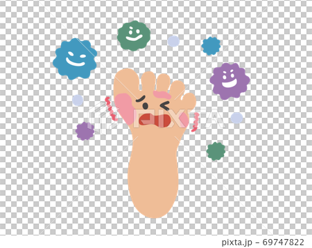 水虫の足 かわいいタッチのイラストのイラスト素材