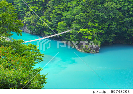 夢の吊橋、寸又峡、川根本町、静岡県、日本 夢の吊橋、寸又峡、川根本町、静岡県、日本 69748208