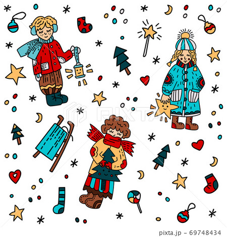 Vector illustration on a Christmas theme. Vector illustration on a Christmas theme. 69748434