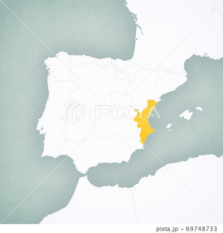 Map of Iberian Peninsula - Valencia 69748733