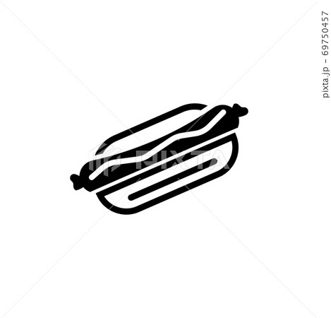 Hot Dog Flat Vector Iconのイラスト素材