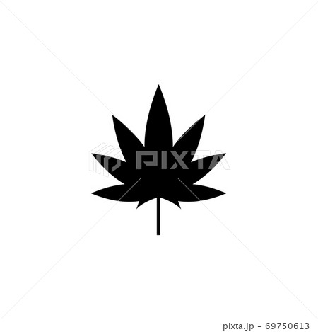 Cannabis Marijuana Leaf Hemp Flat Vector Icon 69750613