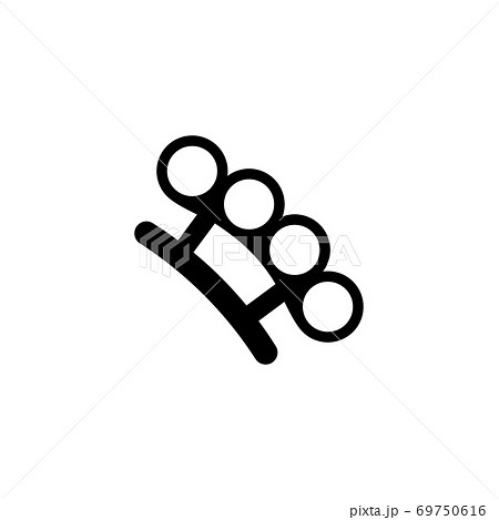 Brass Knuckles Flat Vector Icon 69750616