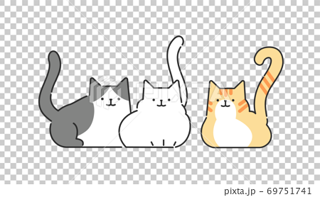 様々な猫のシンプルでおしゃれなイラストのイラスト素材