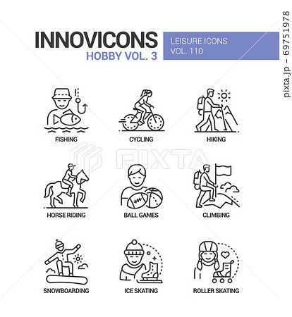 Hobby and activities - line design style icons set 69751978