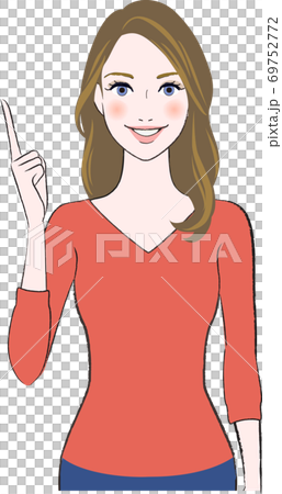 指差しして説明している美しい女性のイラストのイラスト素材 指差しして説明している美しい女性のイラストのイラスト素材
