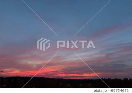Red clouds sunset sky landscape 69754651