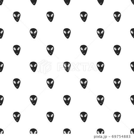 Ufo and aliens Seamless pattern. Cute Doodles space ships sketch. Hand drawn Cartoon Vector illustration 69754883