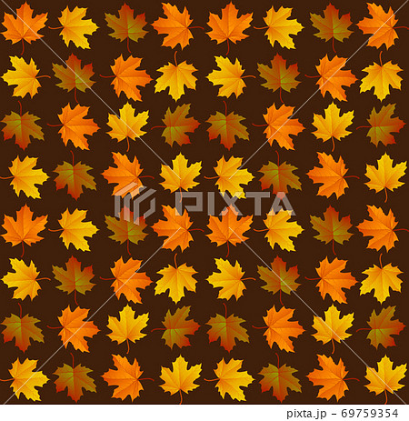 Autumn leaf pattern. Fall leaf decoration. Autumn background with maple leaf. Vector 69759354