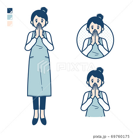 simple apron woman_uneasy simple apron woman_uneasy 69760175