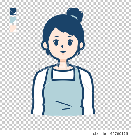 simple apron woman_upper-body simple apron woman_upper-body 69760176