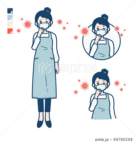 simple apron woman_infection virus 69760208