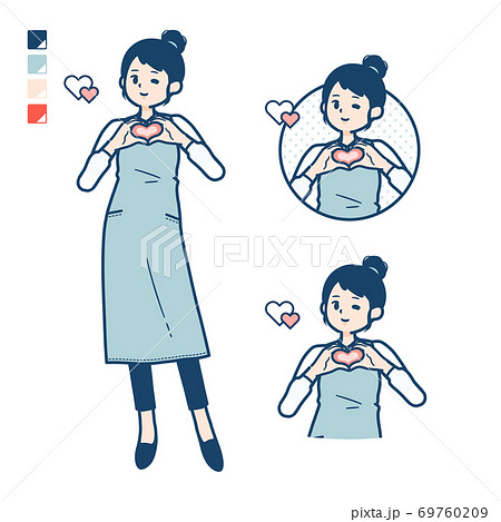 simple apron woman_heart-mark-hand-sign simple apron woman_heart-mark-hand-sign 69760209