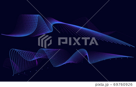 Abstract neon lines of techno elements from dots or points. 69760926