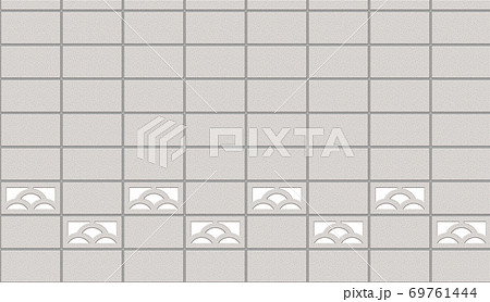 コンクリート製のブロック塀パターンのイラスト素材