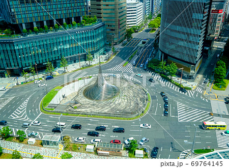 【愛知県】名古屋駅前　ロータリー都市風景【2020】 69764145
