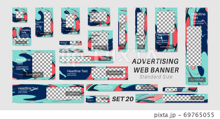 Set of web banners in standard sizes, vector design template 69765055